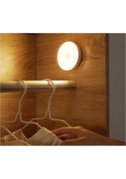 Iki Adet Hareket Sensörlü USB Şarjlı LED Işık Beyaz Seti