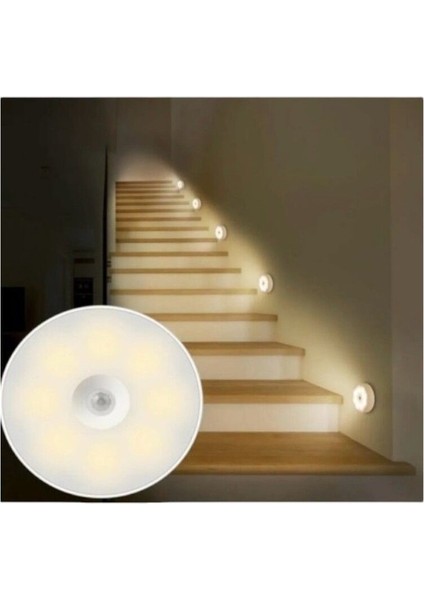 Iki Adet Hareket Sensörlü USB Şarjlı LED Işık Beyaz Seti fırsatları