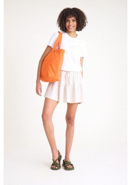 Renkli Astarlı Kadın Omuz Çantası, Plaj ve Günlük Kullanım, 4 Cepli, Turuncu fiyatları