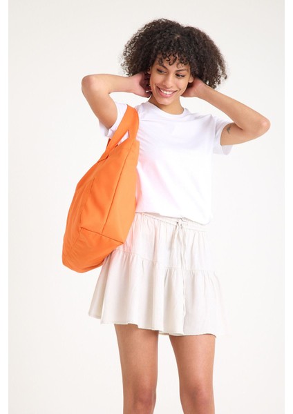 Renkli Astarlı Kadın Omuz Çantası, Plaj ve Günlük Kullanım, 4 Cepli, Turuncu modelleri