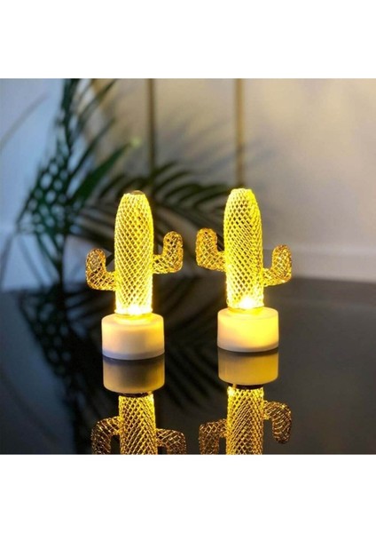 Sarı Renkli Mini Dekoratif Kaktüs Işıklı Çift Seti fiyatları