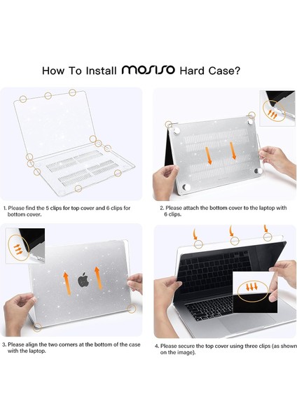 MacBook Air 15 Inç Kılıf 2023 Sürümü A2941 M2 Çip ile Uyumlu, Işıltılı Simli Plastik Sert Kılıf&klavye Kapağı&ekran Koruyucu&web Kamerası Kapağı&c Tipi Adaptör 2'li Paket, Şeffaf (Yurt Dışından) fiyatları