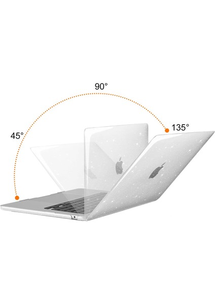 MacBook Air 15 Inç Kılıf 2023 Sürümü A2941 M2 Çip ile Uyumlu, Işıltılı Simli Plastik Sert Kılıf&klavye Kapağı&ekran Koruyucu&web Kamerası Kapağı&c Tipi Adaptör 2'li Paket, Şeffaf (Yurt Dışından) fırsatları