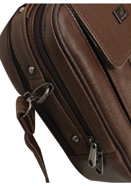 Erkek Çelik Kasalı El ve Omuz Çantası, Kahverengi, Şık ve Dayanıklı Tasarım