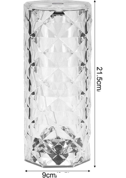 Şeffaf Kristal Gül Gölgesi ve Çok Renkli Sütunlu Silindirik Masa Lambası fiyatları