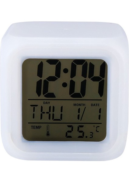 Renkli Alarmlı Termometreli Dijital Masa Saati ve Gece Lambası fırsatları