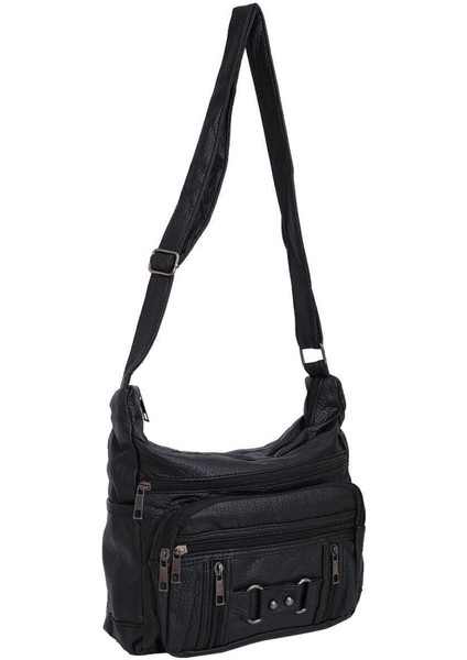 Yumuşak Dokuz Gözlü Siyah Kadın Çanta, Şık ve Hafif Tasarım