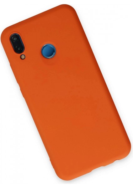 Huawei P20 Lite Kılıf Nano Içi Kadife Silikon - Turuncu modelleri