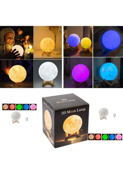 Pilsiz, Standlı, Dokunmatik, 5 Renkli, 45CM Ay Işığı, Pembe