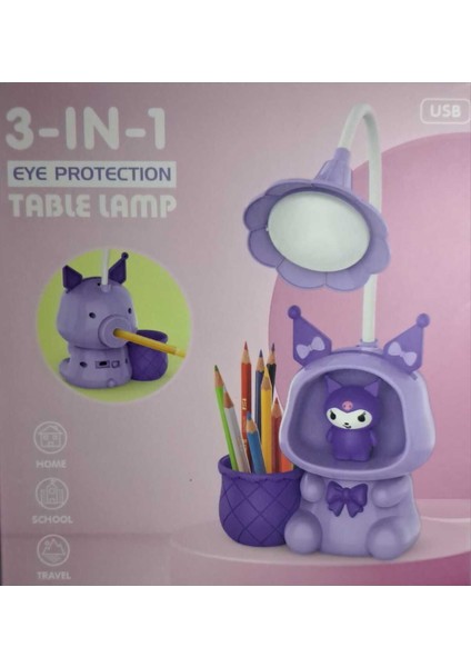 Renkli LED Işıklı Kademeli Gece ve Masa Lambası, Sepetli Kalemtraşlı, Şık Tasarım fırsatları