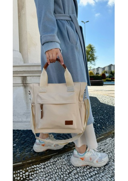 Kadın Büyük Boy Kahverengi Omuz Çantası, Ayarlanabilir Uzun Askılı Şık Tasarım