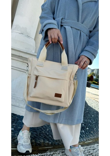 Kadın Büyük Boy Kahverengi Omuz Çantası, Ayarlanabilir Uzun Askılı Şık Tasarım