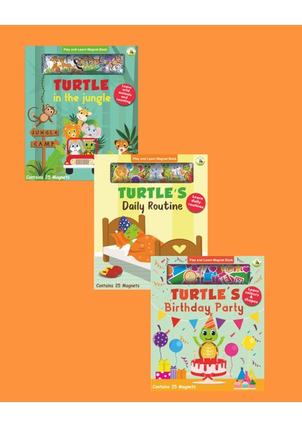 Play And Learn Magnet Book Serisi 3'lü (Jungle - Daily Routine - Birthday Party)