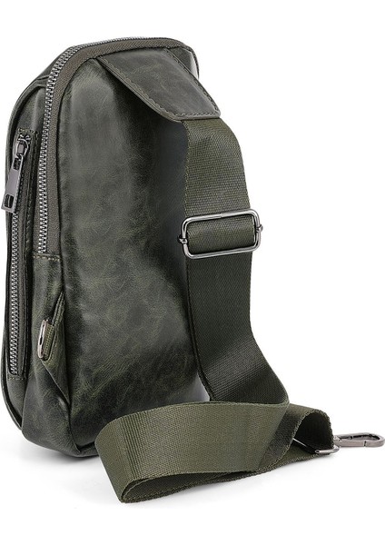 Yeşil Vegan Deri Erkek Omuz ve Sırt Çantası, Şık ve Hafif Tasarım fırsatları