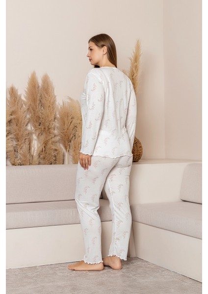 Uzun Kollu Büyük Beden Kadın Pijama Takımı- Çiçek Desenli Pijama - Pinterest Basic Kadın Pijama fiyatları