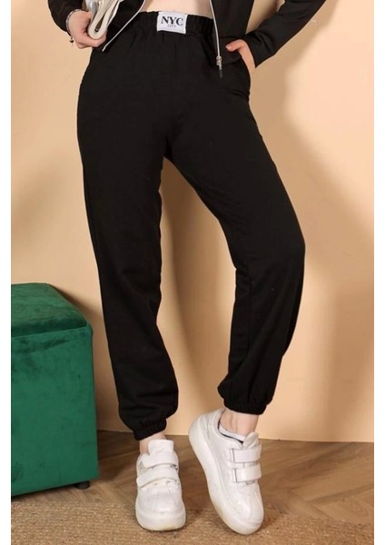 Rahatlığın Şıklığı Tarz Siyah Paçası Lastikli Eşofman Altı ( Lisinya ) fiyatları