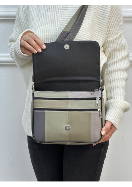 Hakiki Deri Orta Boy Kadın Çantası, Karışık Renk, 25X21X7 cm modelleri