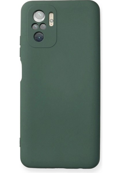 Xiaomi Redmi Note 10 Kılıf Nano Içi Kadife Silikon - Koyu Yeşil