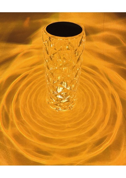 Turuncu Akrilik Dokunmatik USB Şarjlı Gece ve Masa Lambası