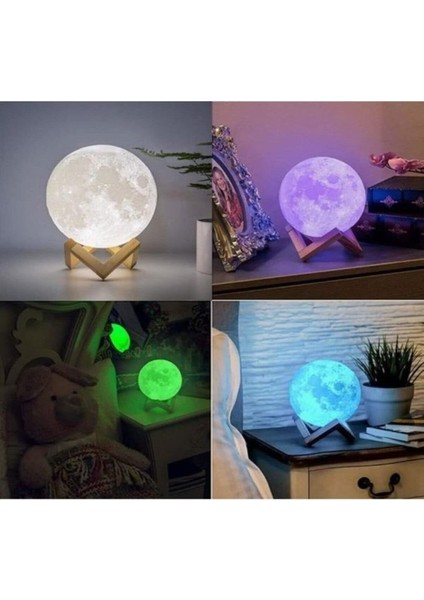 Renkli Ahşap Ayaklı 12 cm Masa ve Gece Lambası USB Kablo ile Aydınlatma modelleri