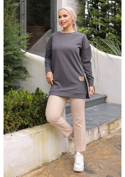 Yeni Stil Gri Füme Detaylı Tunik 10020 ( Lisinya ) modelleri