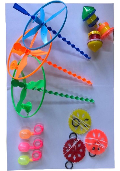 3'lü Ufo Fırıldak, Topaç ve Su Yüzüğü Seti, Eğitici ve Nostaljik Oyuncaklar