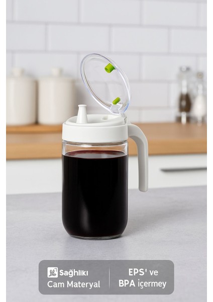 660 ml Şeffaf Cam Yağdanlık – Zeytinyağı, Sirke, Nar Ekşisi Için Ideal Beyaz fiyatları