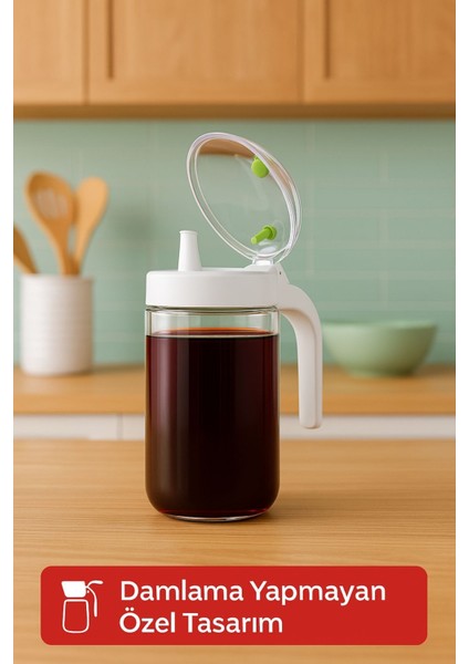 660 ml Şeffaf Cam Yağdanlık – Zeytinyağı, Sirke, Nar Ekşisi Için Ideal Beyaz fırsatları