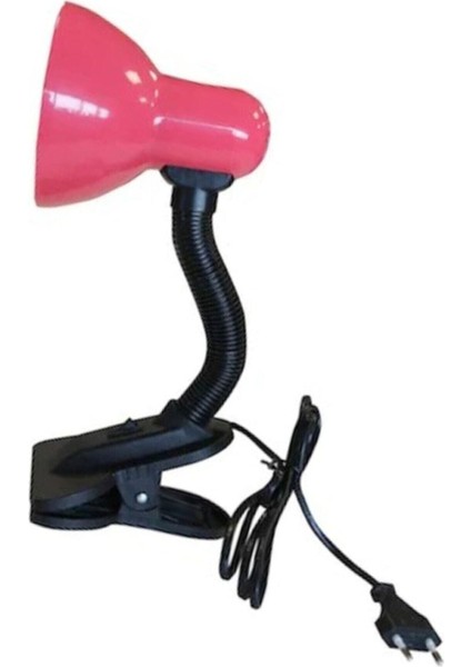 Şık Pembe Spiralli Retro Çalışma ve Öğrenci Masa Lambası