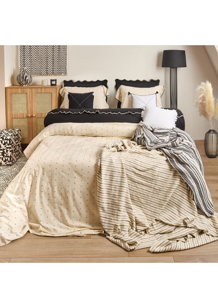 Soft Volute Çift Kişilik Nevresim Takımı - Krem