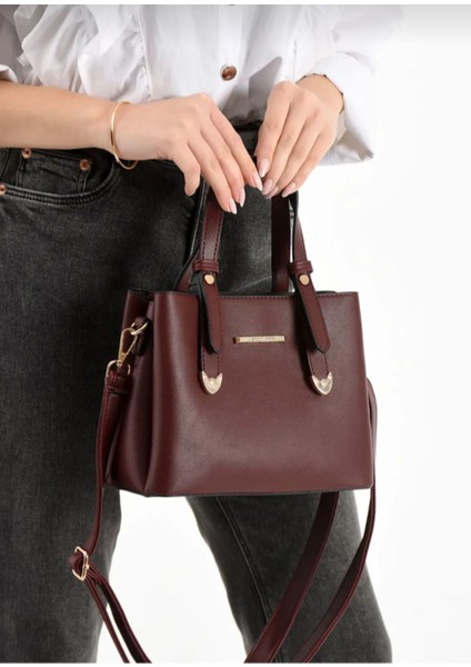 Kadın El ve Omuz Çantası, 3 Bölmeli, Çapraz Askılı, Şık ve Kullanışlı Tasarım