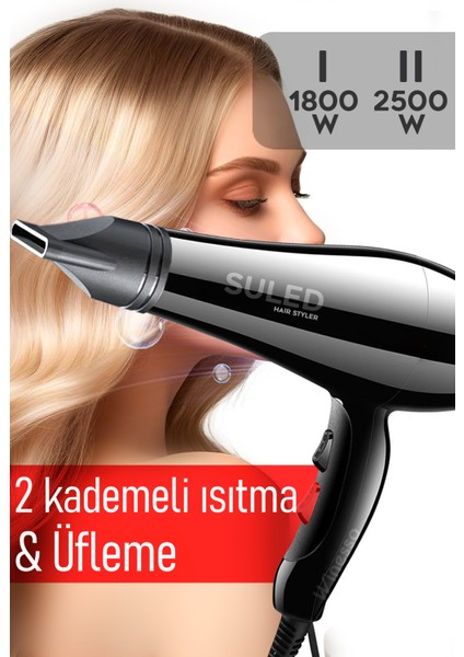 Ultra Saç Kurutma ve Fön Makinesi 2500W Sıcak - Soğuk 2 Kademeli Ev Berber Pet fırsatları