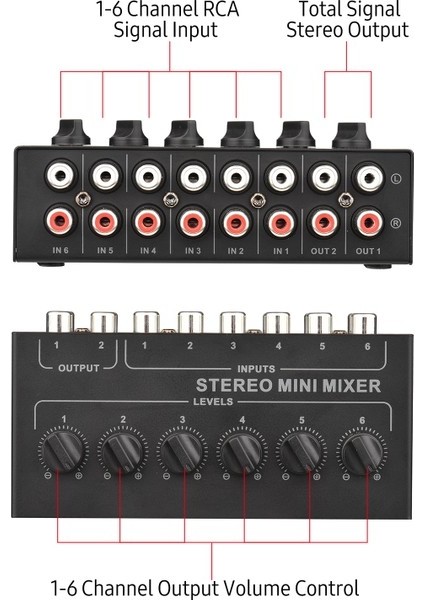 Zuomee Mini 6 K Pasif Ses Karıştırıcısı 6 Giriş 2 Çıkış Ses Seviyesi Kontrolü (Yurt Dışından) indirimleri