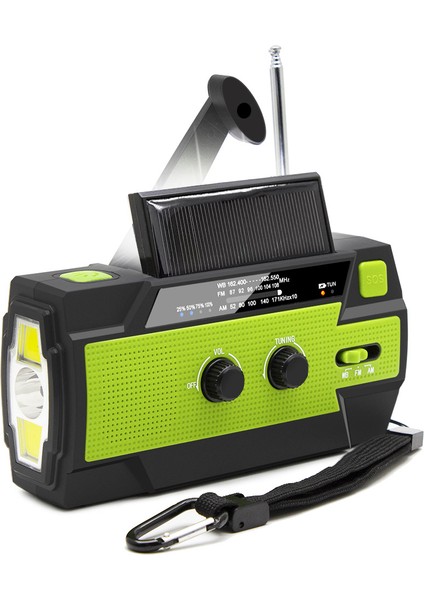 Açık Acil Durum Çok Fonksiyonlu Güneş El Krank Güç Üretimi Taşınabilir Radyo (Yurt Dışından)