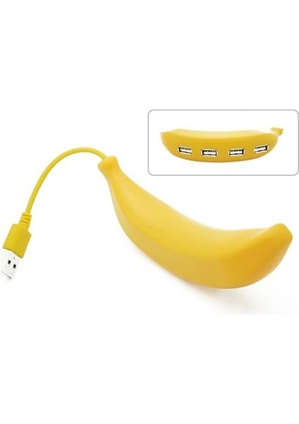 Jingyi Çok Güzel Komik Muz Şekli Tasarım USB 2.0 4 Bağlantı Noktalı Hub, Taşınabilir Yaratıcı Genişl (Yurt Dışından)