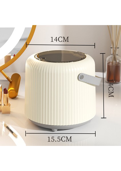 Hafif Lüks Masaüstü Çöp Kutusu Kapaklı Taşınabilir Ofis Yatak Odası Oturma Odası Araba Çalışma Yüksek Değerli Çöp Kutusu (Yurt Dışından)