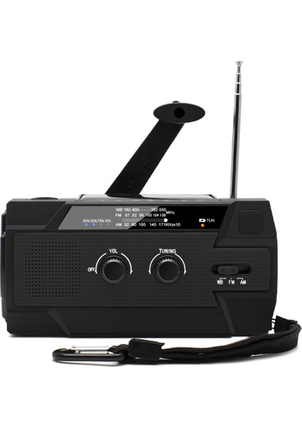 Açık Acil Durum Çok Fonksiyonlu Güneş El Krank Güç Üretimi Taşınabilir Radyo (Yurt Dışından)