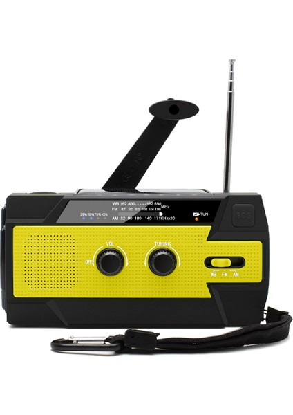 Açık Acil Durum Çok Fonksiyonlu Güneş El Krank Güç Üretimi Taşınabilir Radyo (Yurt Dışından)