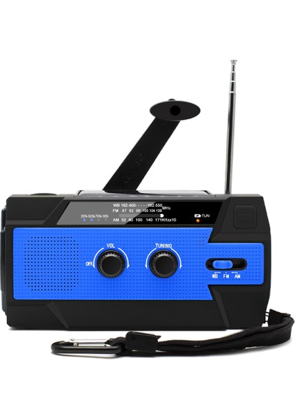Açık Acil Durum Çok Fonksiyonlu Güneş El Krank Güç Üretimi Taşınabilir Radyo (Yurt Dışından)