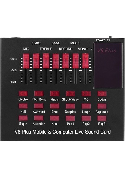 Zuomee Çok Fonksiyonlu Şarj Edilebilir Canlı Ses Kartı Birden Fazla Ses Efekti Bt Bağlantısı (Yurt Dışından)