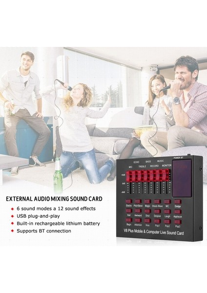 Zuomee Çok Fonksiyonlu Şarj Edilebilir Canlı Ses Kartı Birden Fazla Ses Efekti Bt Bağlantısı (Yurt Dışından) fırsatları
