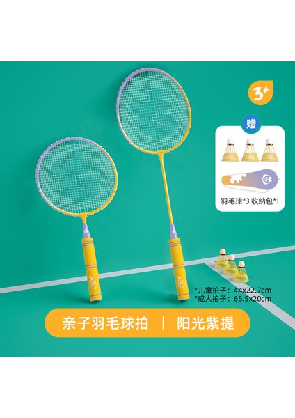 Badminton Raketi Ultra Hafif Set Çift Raket Giriş Seviyesi Ebeveyn-Çocuk Etkileşimli Açık Hava Spor Oyuncağı (Yurt Dışından)