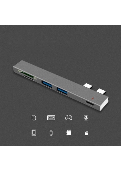 Zuomee T819 5li Usb-C Hub Pd Şarj Usb3 Portlu Gümüş (Yurt Dışından) indirimleri