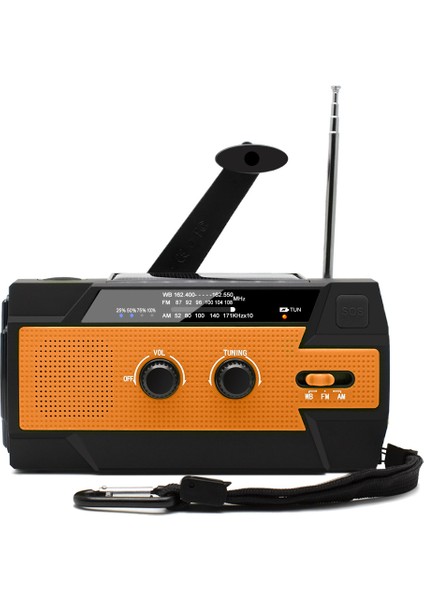 Açık Acil Durum Çok Fonksiyonlu Güneş El Krank Güç Üretimi Taşınabilir Radyo (Yurt Dışından)