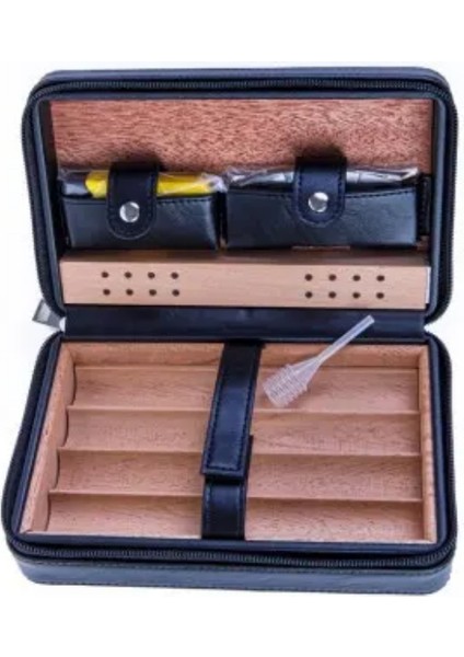 Siyah Çakmak Kesicili Deri Puro Taşıma Çantası fiyatları