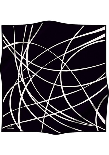 Tivil Siyah Desenli Ipek Eşarp DGN50487-01-02 Siyah - Beyaz fiyatları