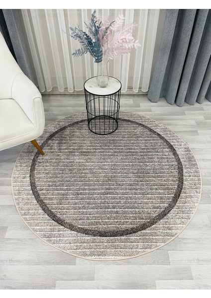 Bej Renk Iskandinav Tarzı Kaymaz Taban Sisal Görünüm Daire Halı modelleri