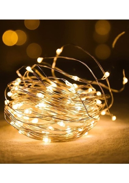 Şeffaf Kablolu Gün Işığı Sarı Renk 5 Metre Peri LED Işık