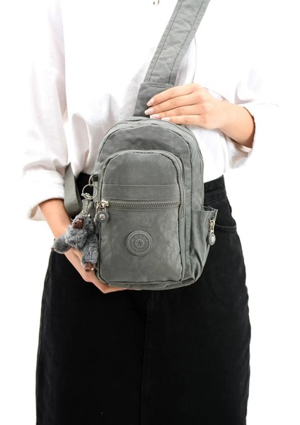 Şık Unisex Iki Bölmeli Göğüs Çantası - Gri, Dayanıklı ve Kullanışlı Model 571-8B