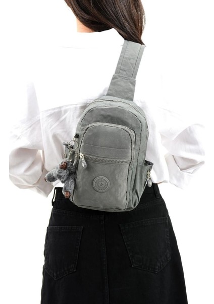 Şık Unisex Iki Bölmeli Göğüs Çantası - Gri, Dayanıklı ve Kullanışlı Model 571-8B fiyatları